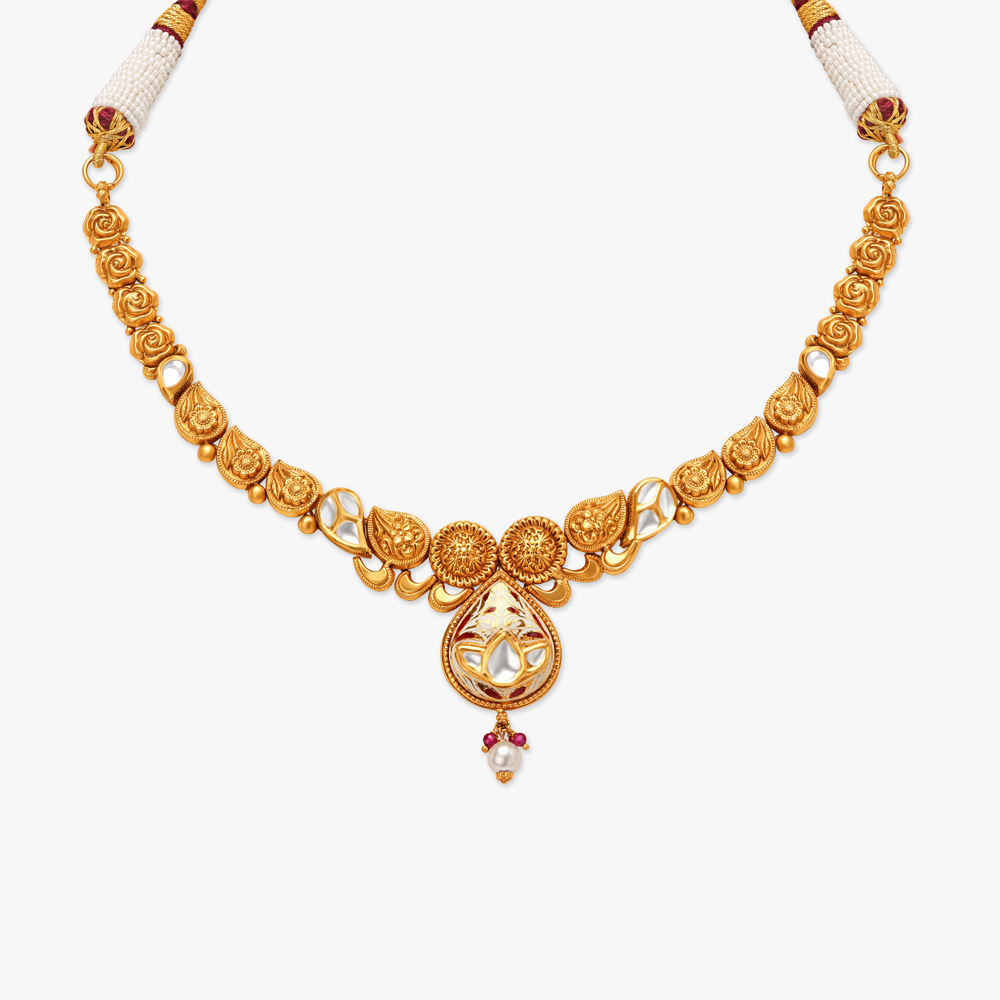 Intricate Floral Necklace Set,,hi-res image number null