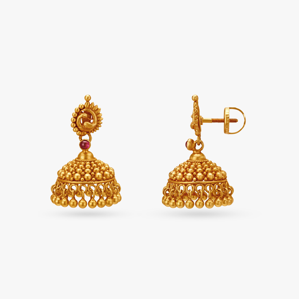 Traditional Glam Peacock Jhumkas,,hi-res image number null