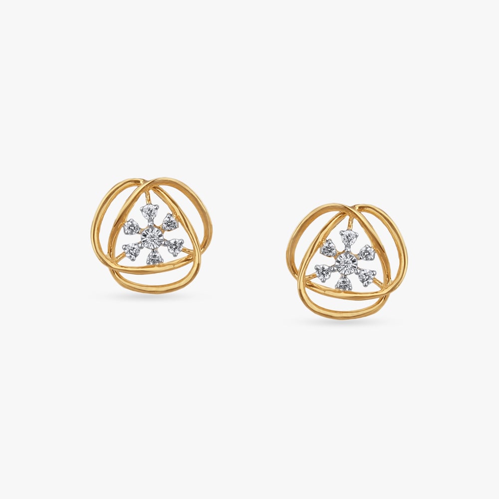 Twisted Loop Diamond Stud Earrings,,hi-res image number null