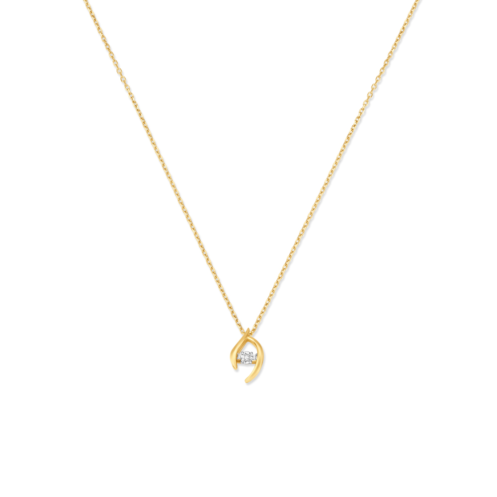 Aesthetic Dual Tone Pendant and Chain in Yellow and White Gold,,hi-res image number null