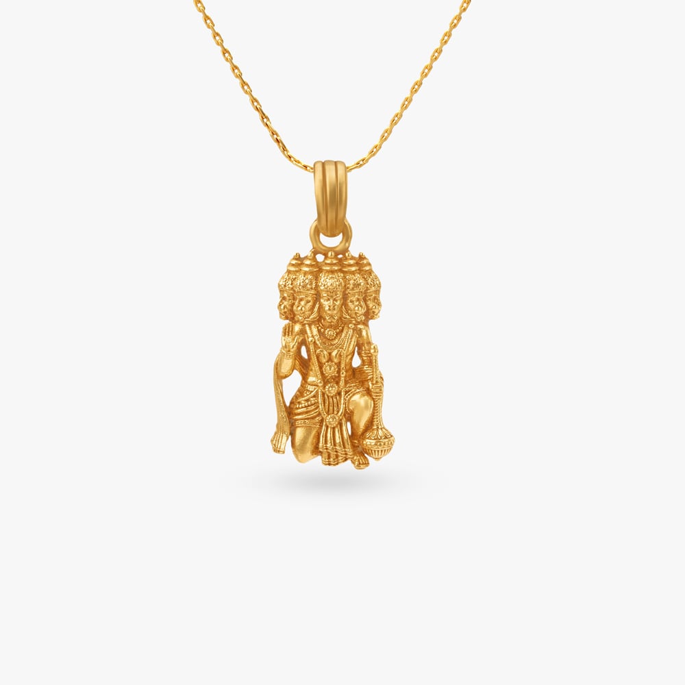 Panchmukhi Hanuman Gold Pendant for Men,,hi-res image number null