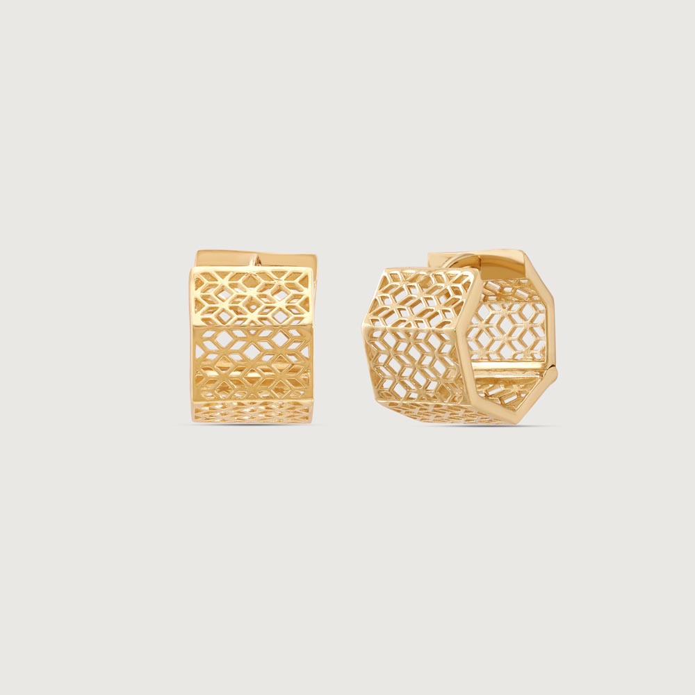 Ethereal Mesh Gold Hoop Earrings,,hi-res image number null