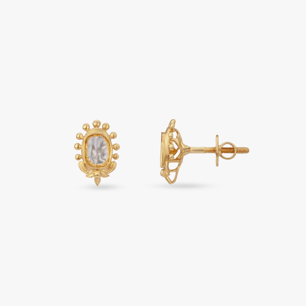 Vintage Glow Gold Stud Earrings,,hi-res image number null