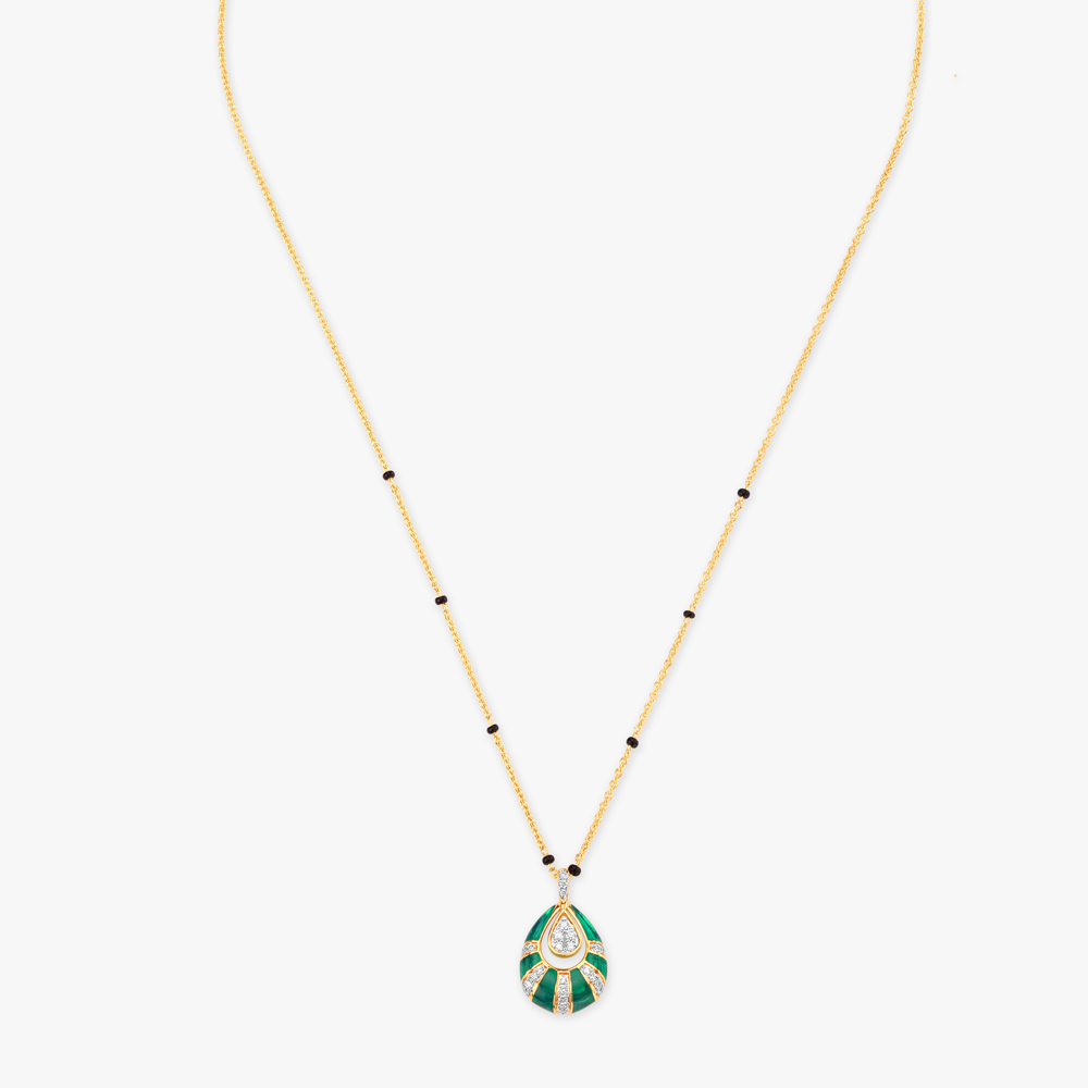 Sunray Enamel Diamond Mangalsutra,,hi-res image number null