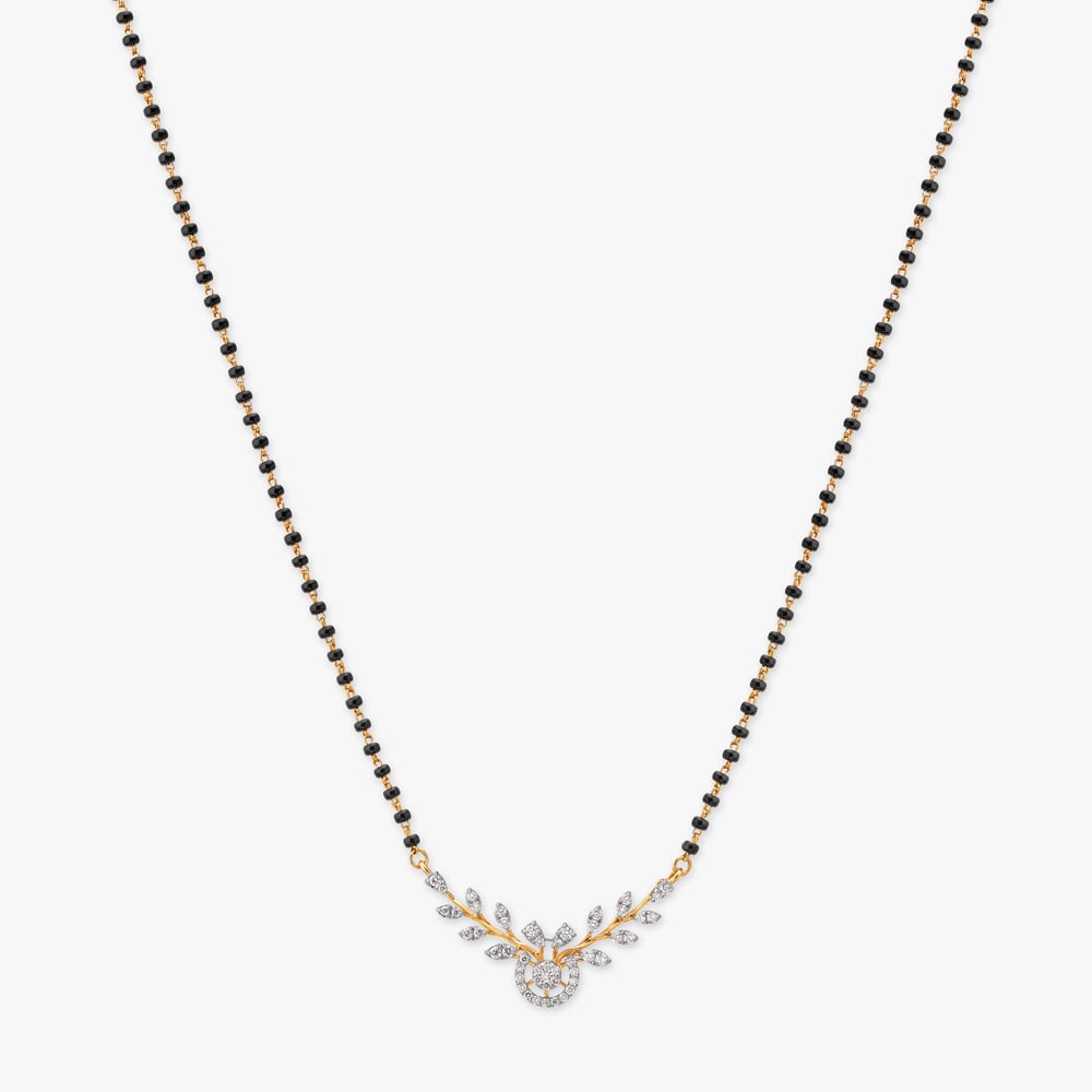 Ethereal Paisley Diamond Mangalsutra,,hi-res image number null