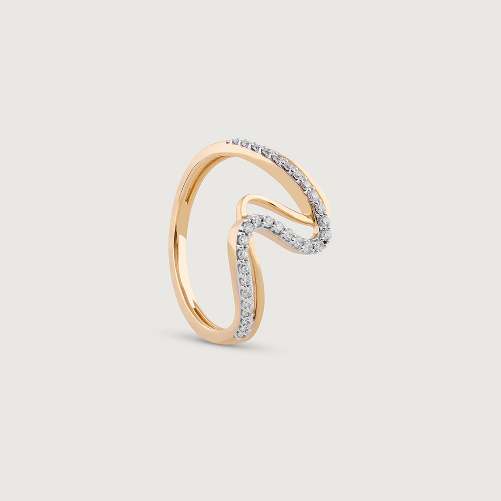 Mystic Wave Gold & Diamond Ring,,hi-res image number null