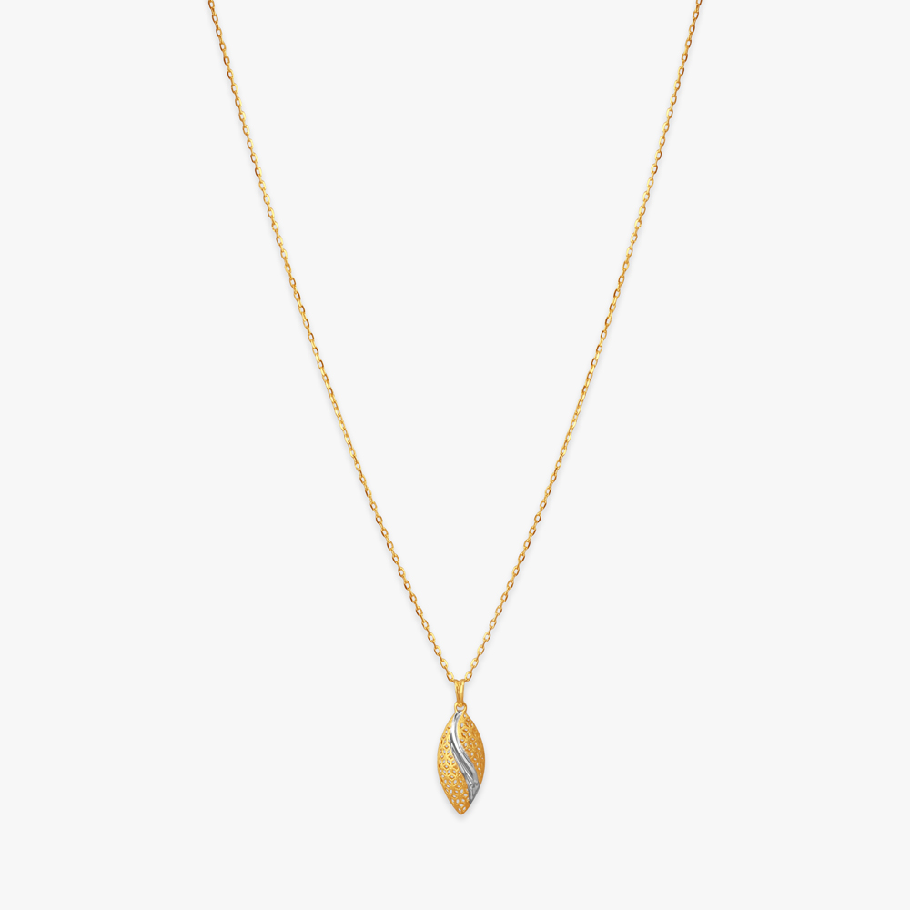 Artistic Leaf Gold Pendant with Chain,,hi-res image number null