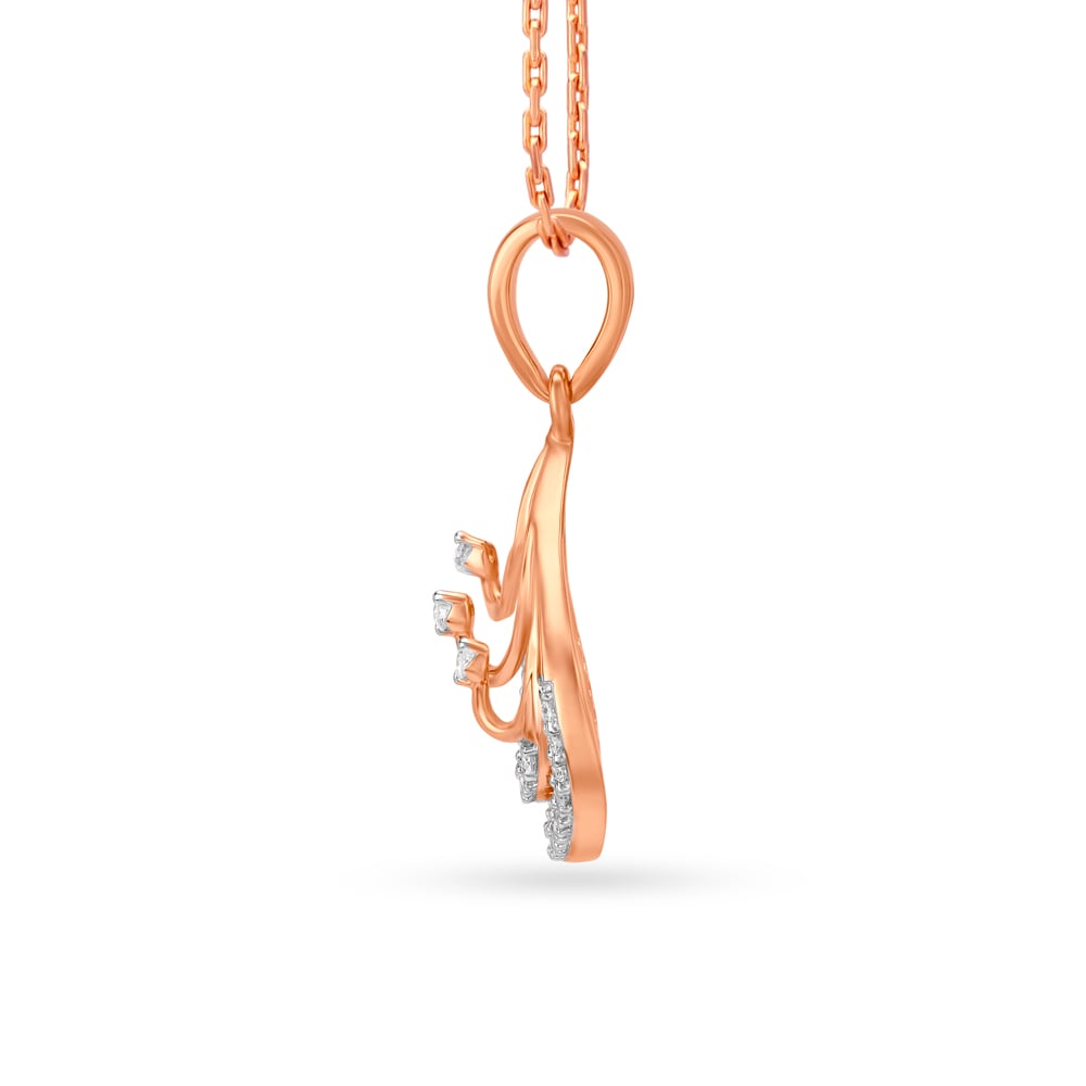 Majestic Teardrop Shaped Rose Gold and Diamond Pendant and Earrings Set,,hi-res image number null