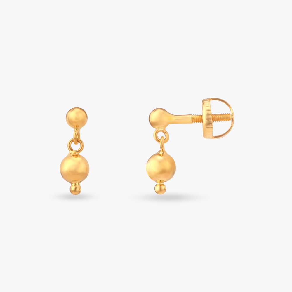 Petite Delight Gold Drop Earrings for Kids,,hi-res image number null