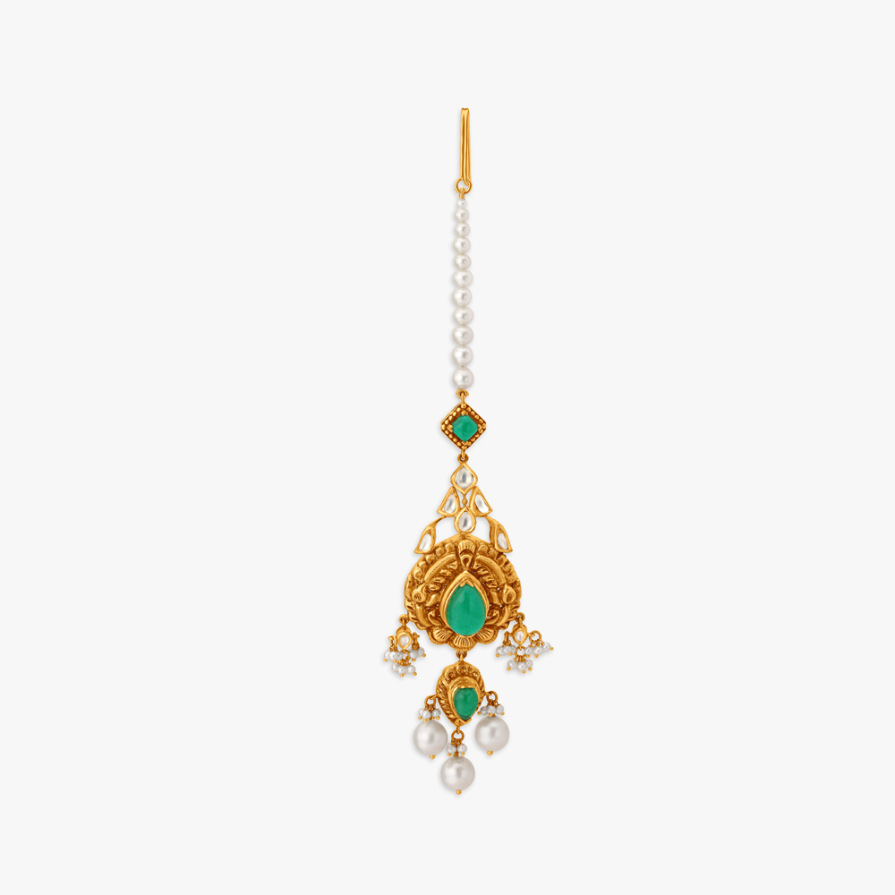 Royal Charm Gold Maang Tikka,,hi-res image number null