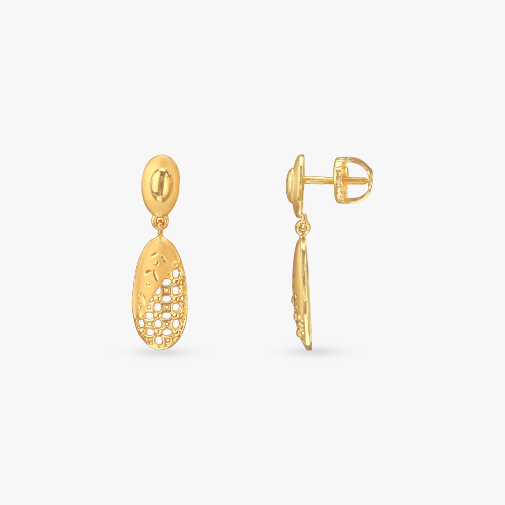

Honeycomb Sway Gold Drop Earrings