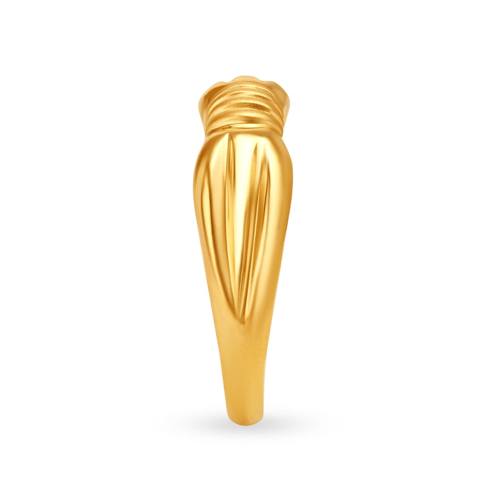 Fascinating 22 Karat Yellow Gold Bow Design Matte Finger Ring,,hi-res image number null