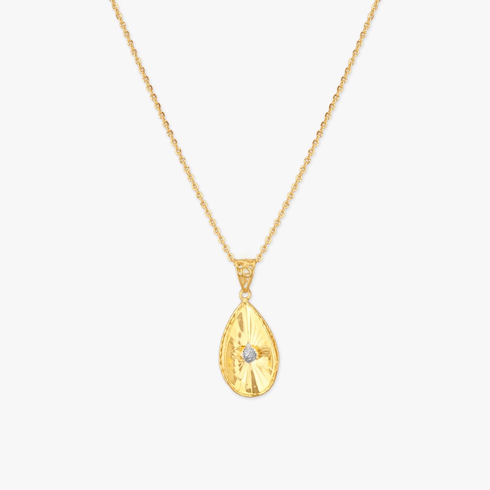 

Radiant Drop Gold Pendant with Chain