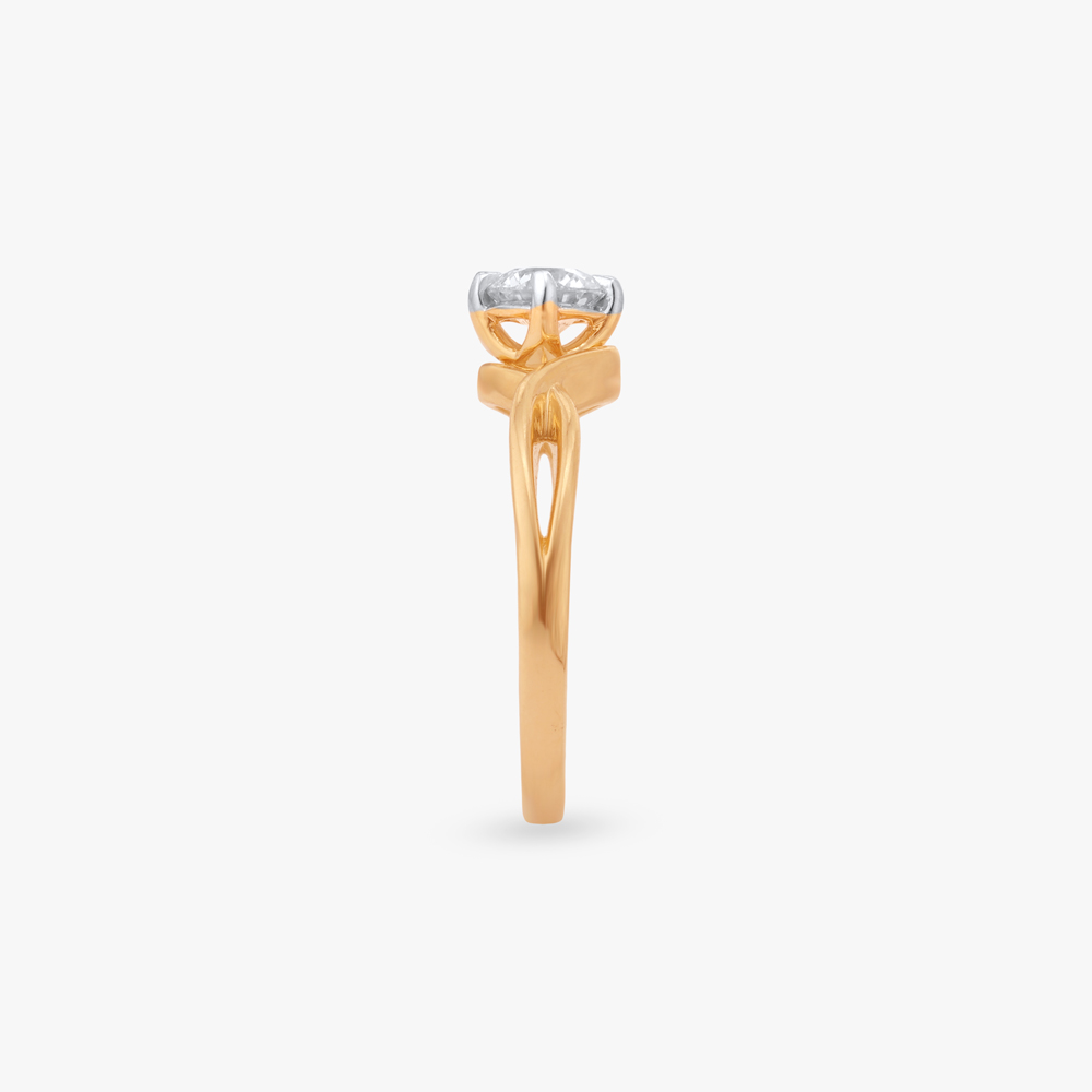 Sparkling Swirl Solitaire Finger Ring,,hi-res image number null