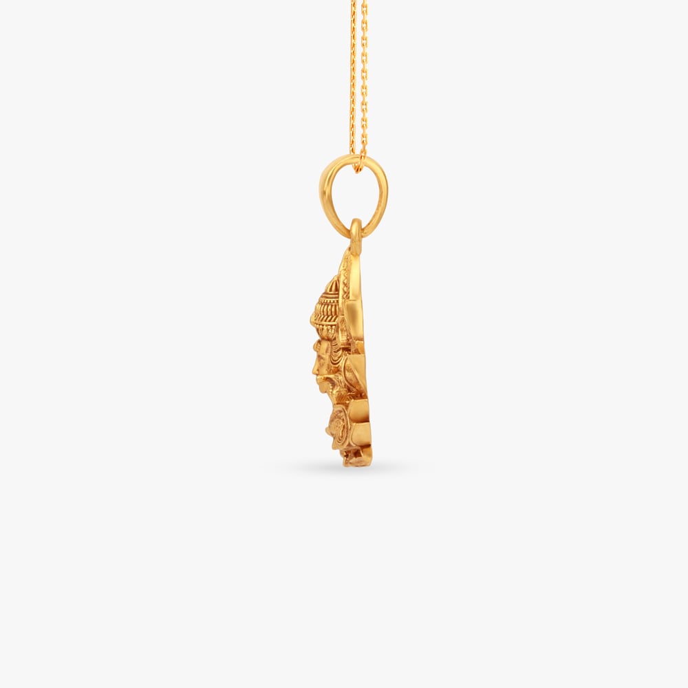 Shiva Sculpt Gold Pendant,,hi-res image number null