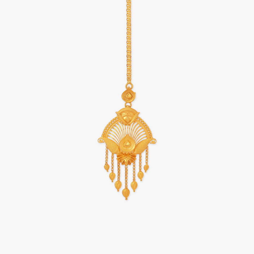Madhubani Flare Gold Maang Tikka,,hi-res image number null