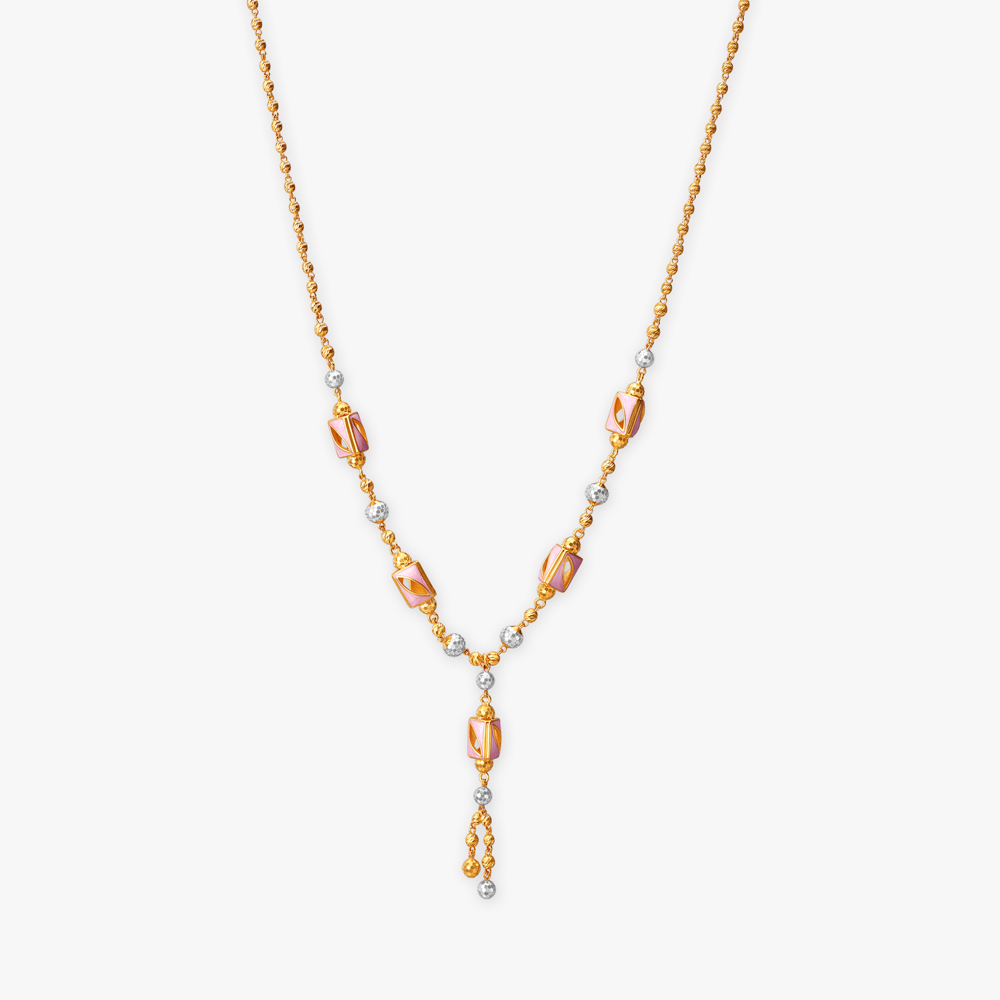

Refined Enamel Gold Necklace Set