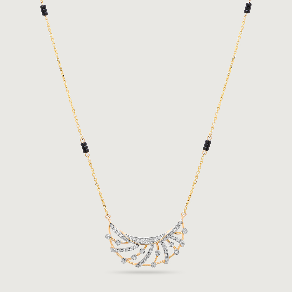 Glowing Eternity 14 Kt Gold and Diamond Mangalsutra,,hi-res image number null