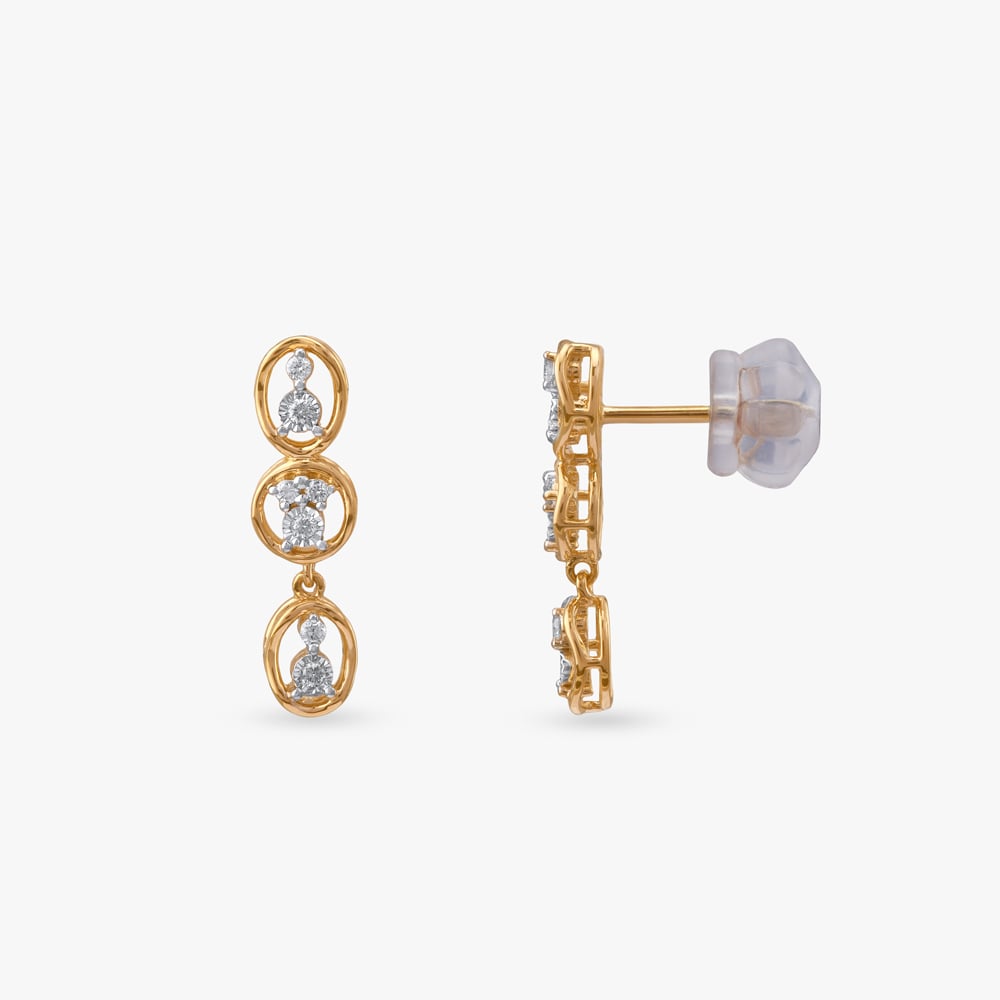 Geometric Radiance Diamond Drop Earrings,,hi-res image number null
