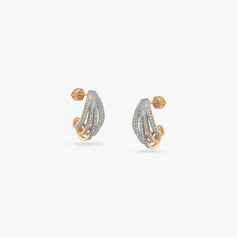 

Layered Arc Diamond Stud Earrings