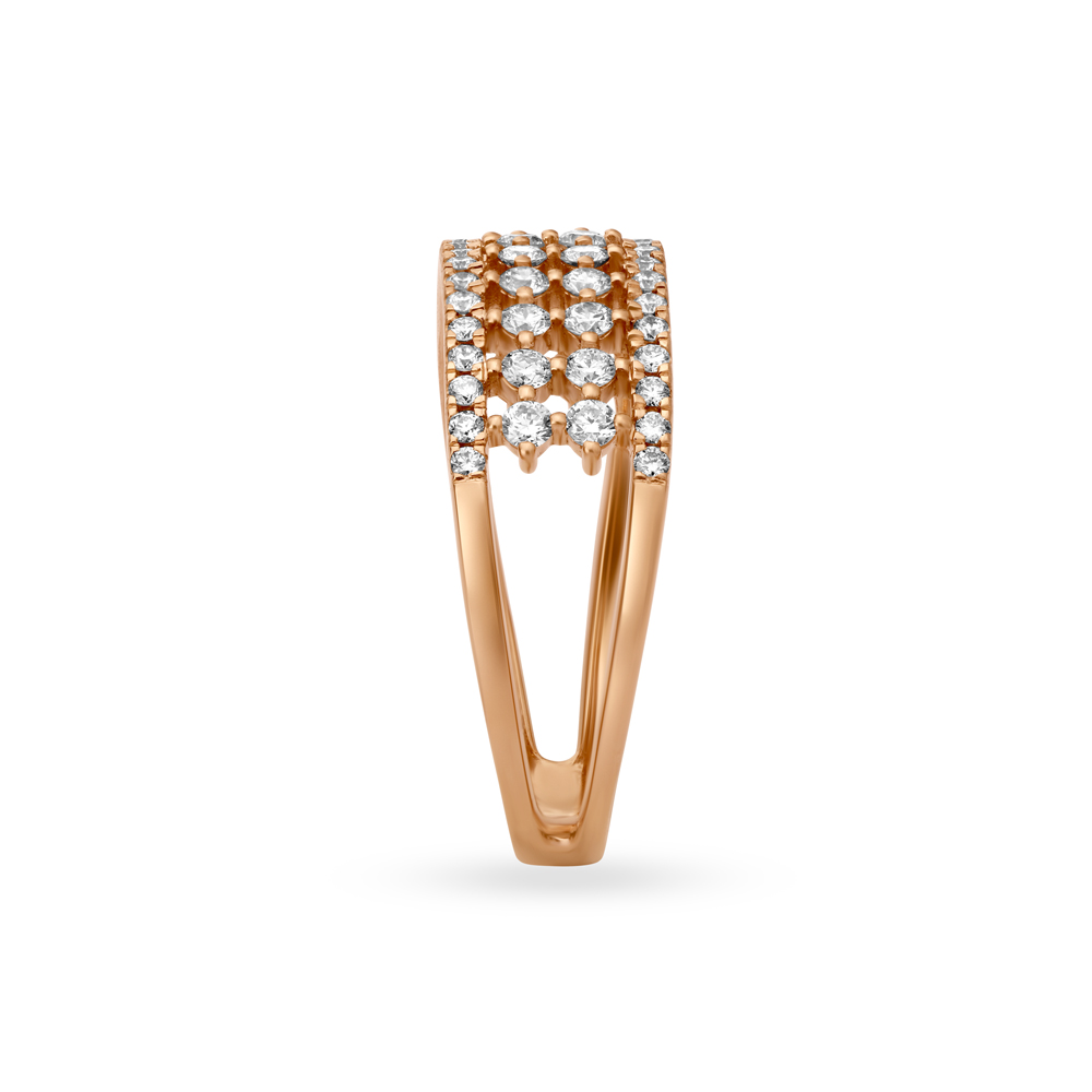 Elaborate Multi Stone Rose Gold and Diamond Mesh Ring,,hi-res image number null