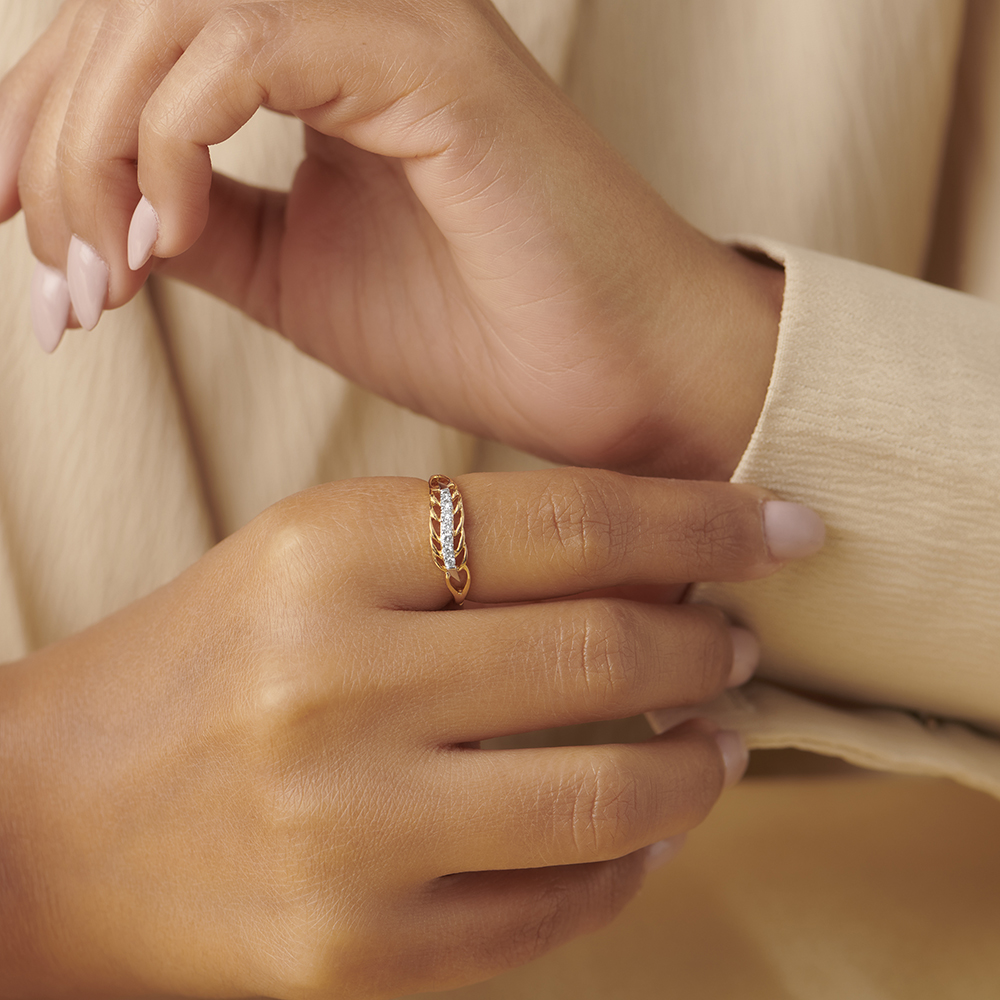 Dewlit Leaf Diamond Ring,,hi-res image number null