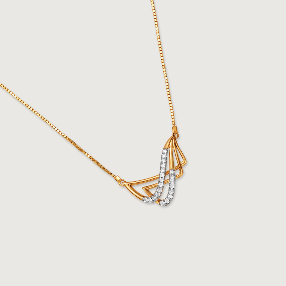 Oceans Rhythm 14 Kt Gold & Diamond Pendant with Chain,,hi-res image number null