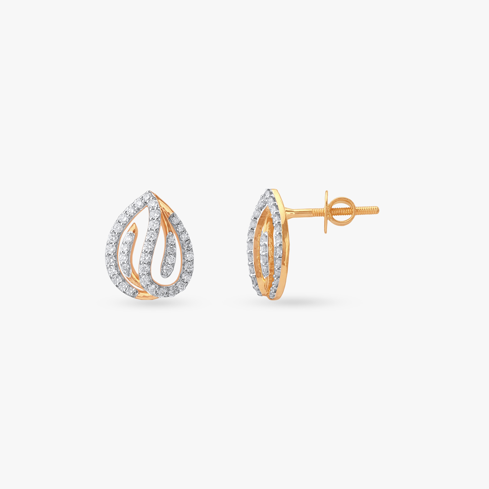 Twinkling Dew Diamond Stud Earrings,,hi-res image number null