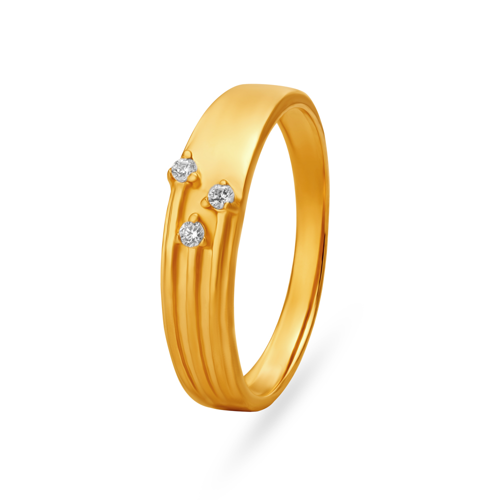 3 Stone Gold Finger Ring for Men,,hi-res image number null