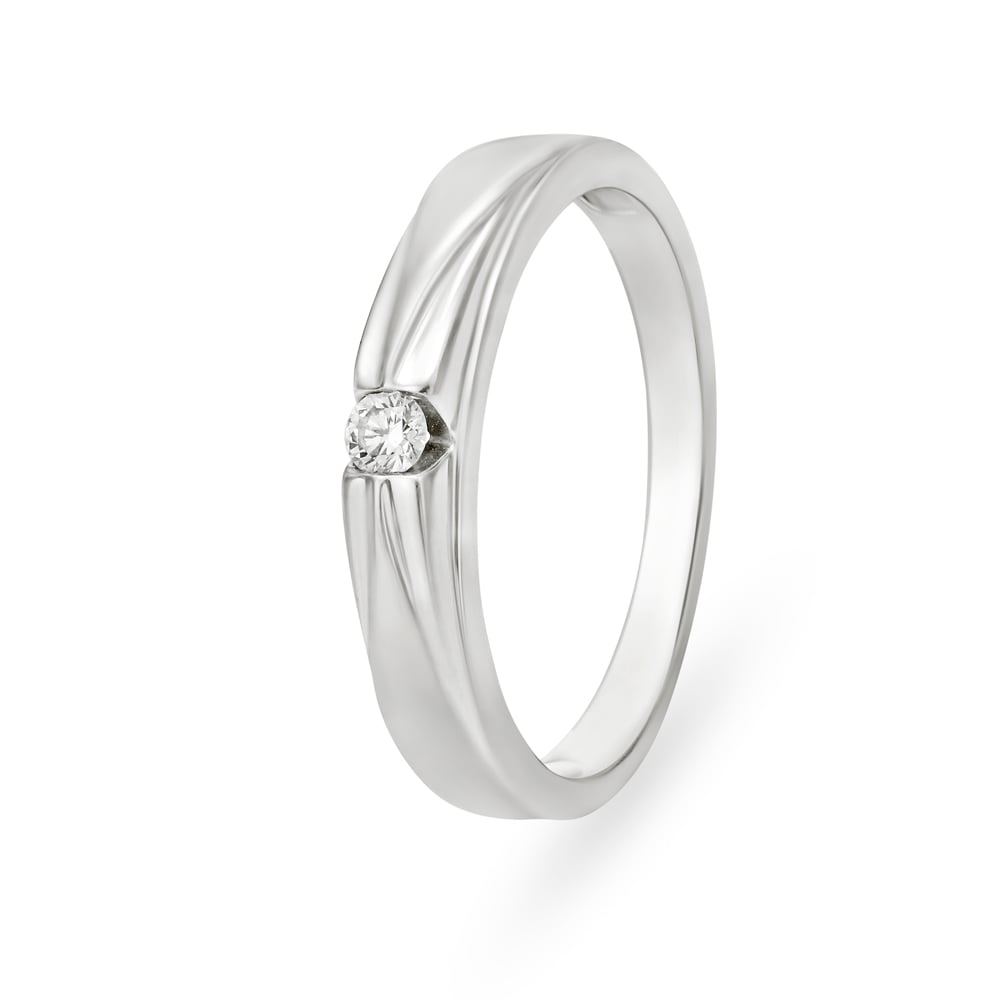 Marvellous Fold Pattern Platinum Ring | Tanishq-happymobile.vn