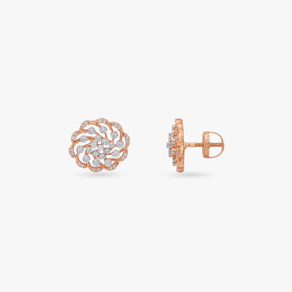 Petal Gleam Diamond Stud Earrings,,hi-res image number null