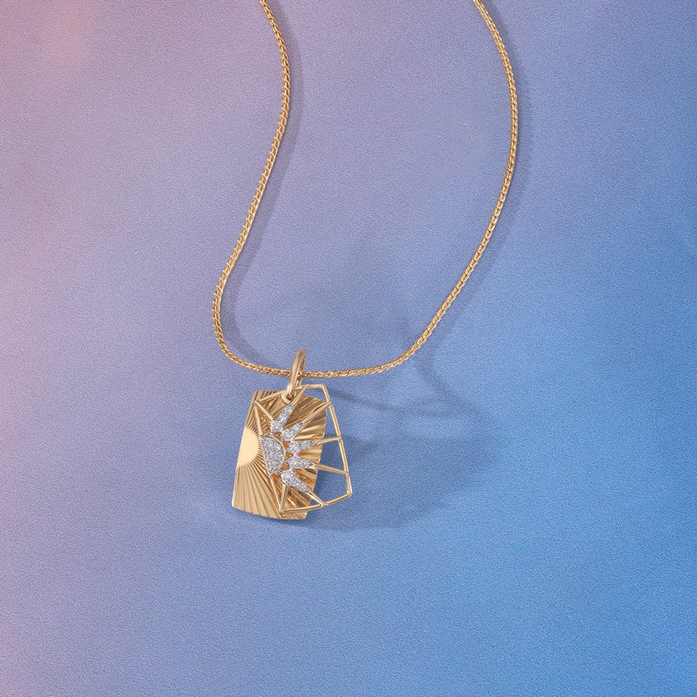 Solar Edge Diamond Pendant,,hi-res image number null