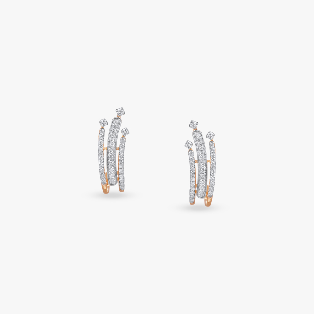 Triple Arc Diamond Hoop Earrings,,hi-res image number null