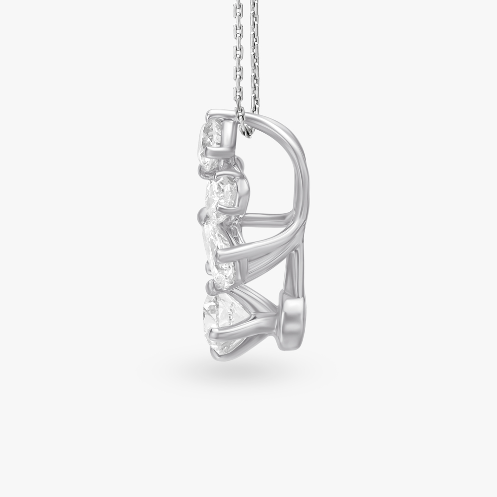 Celestial Cascade Solitaire Flower Pendant,,hi-res image number null