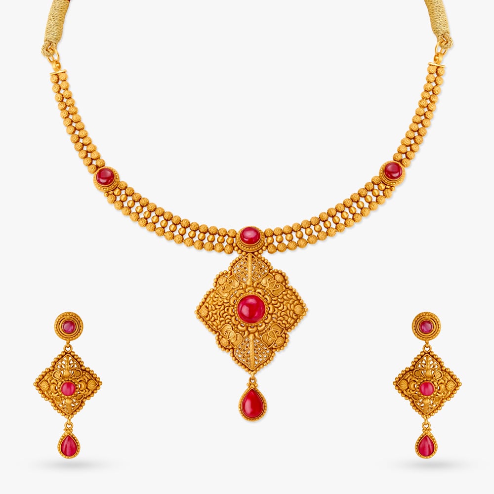 Styles Premium Quality And Durable Wedding Gold Necklace Set at 100000.00  INR in Mandi | Bhagwati Jeweller