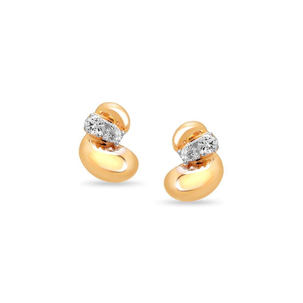 Mamma Mia 14 KT Yellow Gold Delightful  Stud Earrings for Kids
