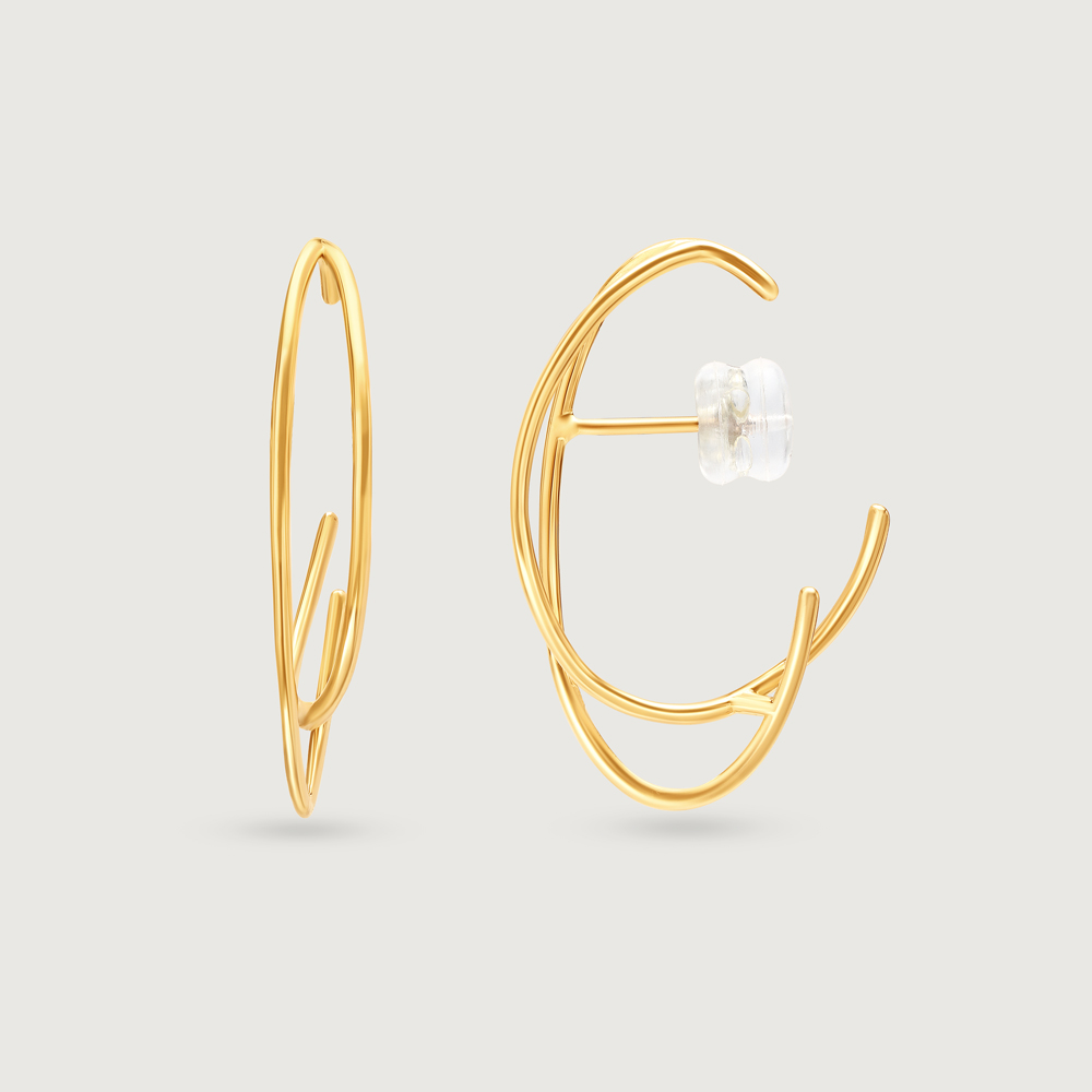 Eclipse Flare 14KT Hoop Earrings,,hi-res image number null