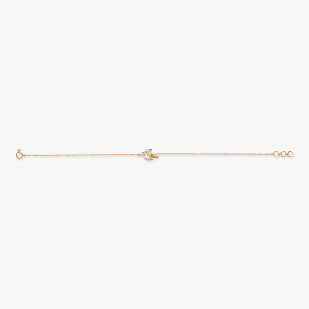 Diamond Leaf Charm Bracelet,,hi-res image number null