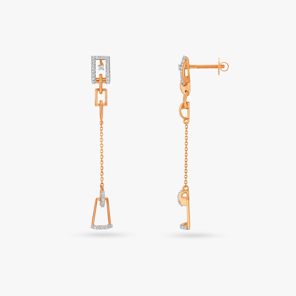Classy Edgy Diamond Drop Earrings,,hi-res image number null