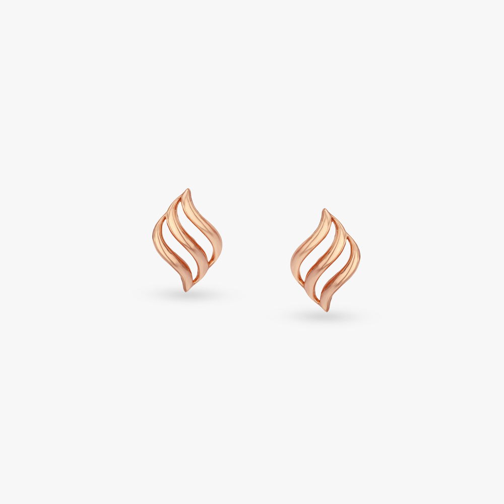Flowing Waves Gold Pendant and Earrings Set,,hi-res image number null