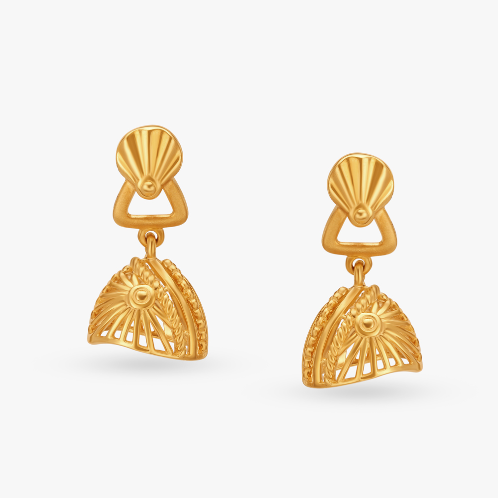 Buy Candere by Kalyan Jewellers Peacock Collection 14k (585) BIS Hallmark  Yellow Gold & Diamond Earrings online