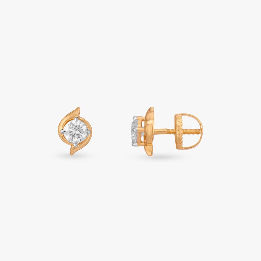 Elegant Wrap Solitaire Stud Earrings,,hi-res image number null
