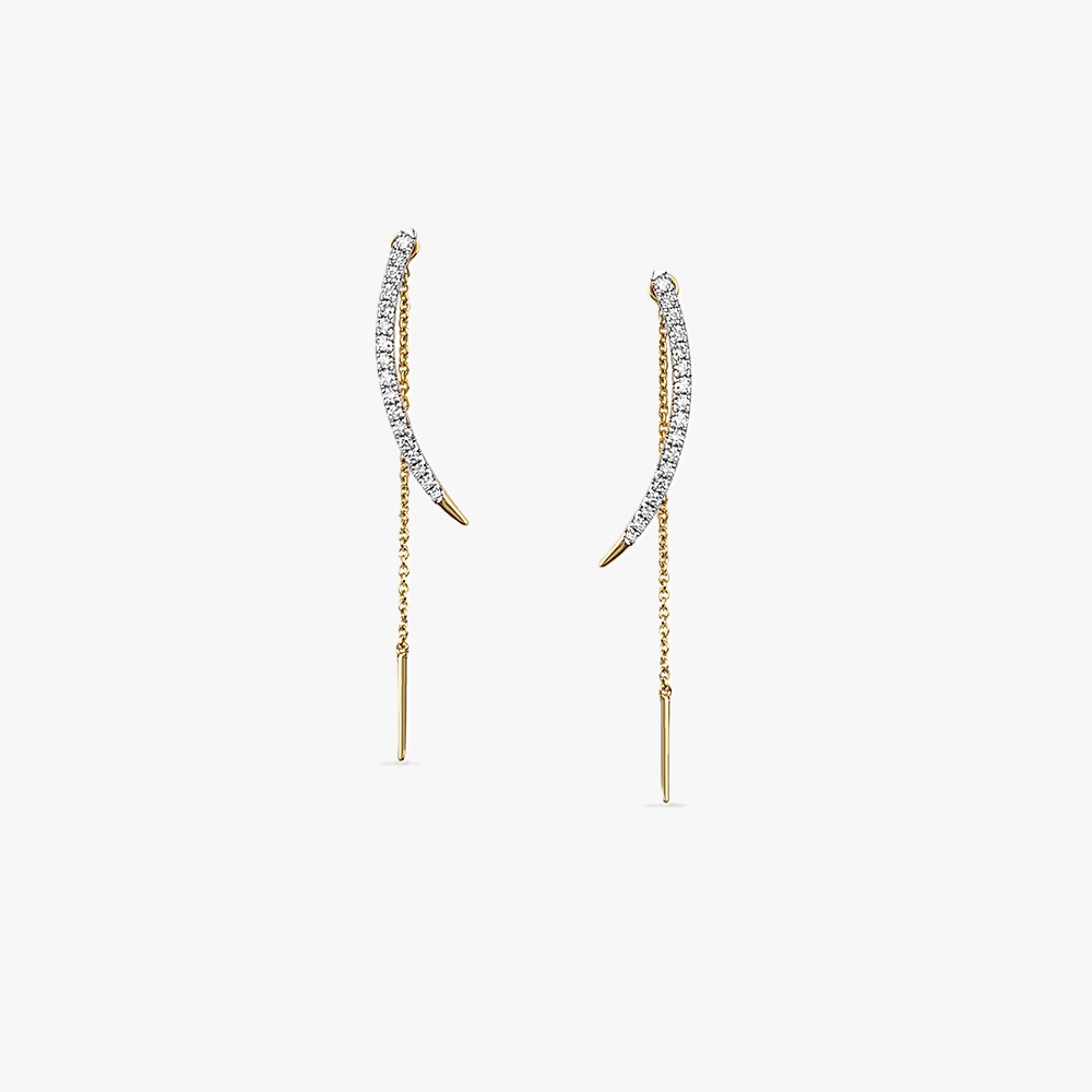 Lunar Trail Diamond Drop Earrings,,hi-res image number null