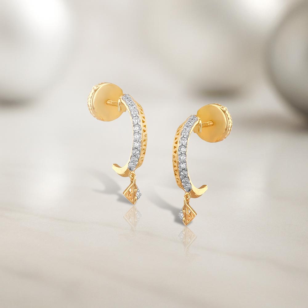 Modern Arch Diamond Hoop Earrings,,hi-res image number null