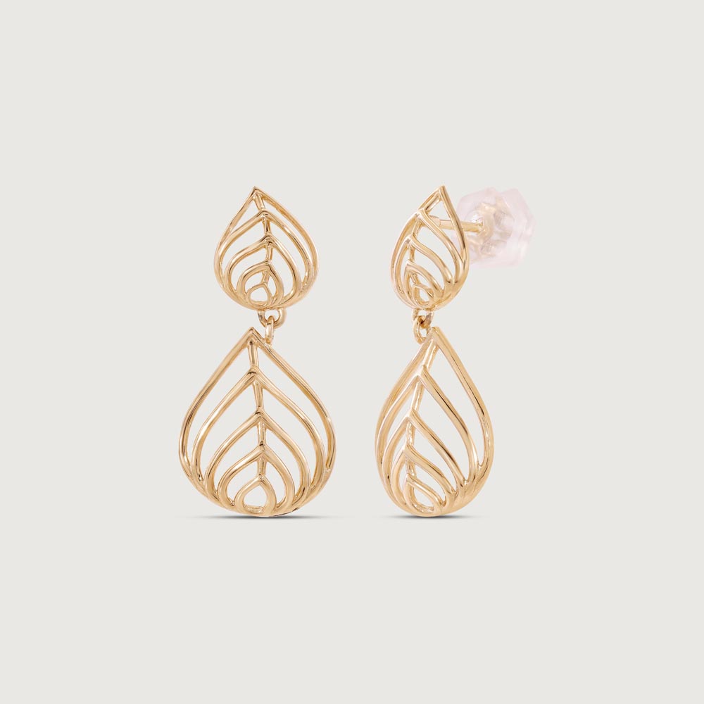 Elegant Flow Gold Drop Earrings,,hi-res image number null