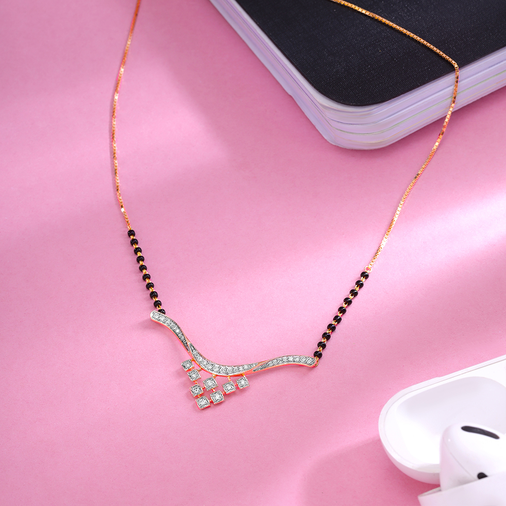 Lustrous Vows 18 Kt Gold and Diamond Mangalsutra,,hi-res image number null