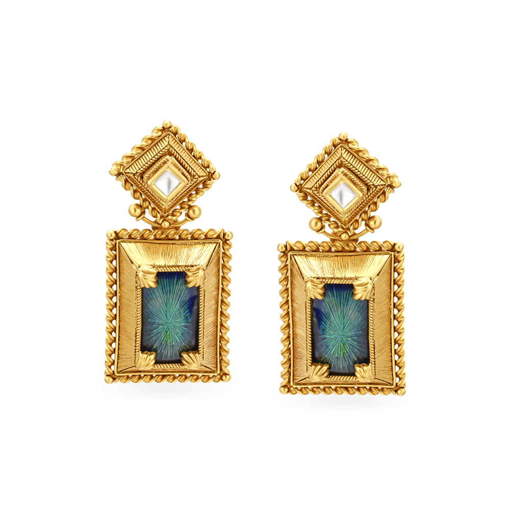 Bold Verdant Gold Pendant and Earrings Set,,hi-res image number null