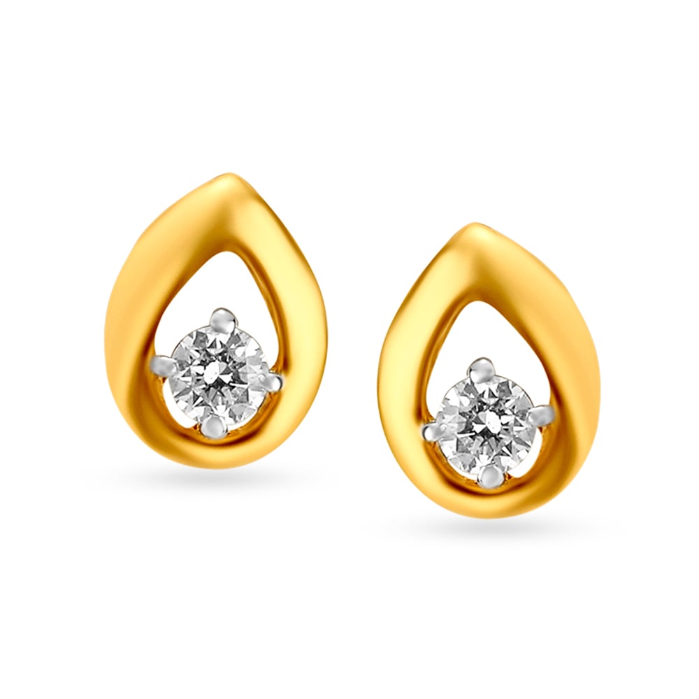 Dainty Single Stone Diamond Stud Earrings,,hi-res image number null