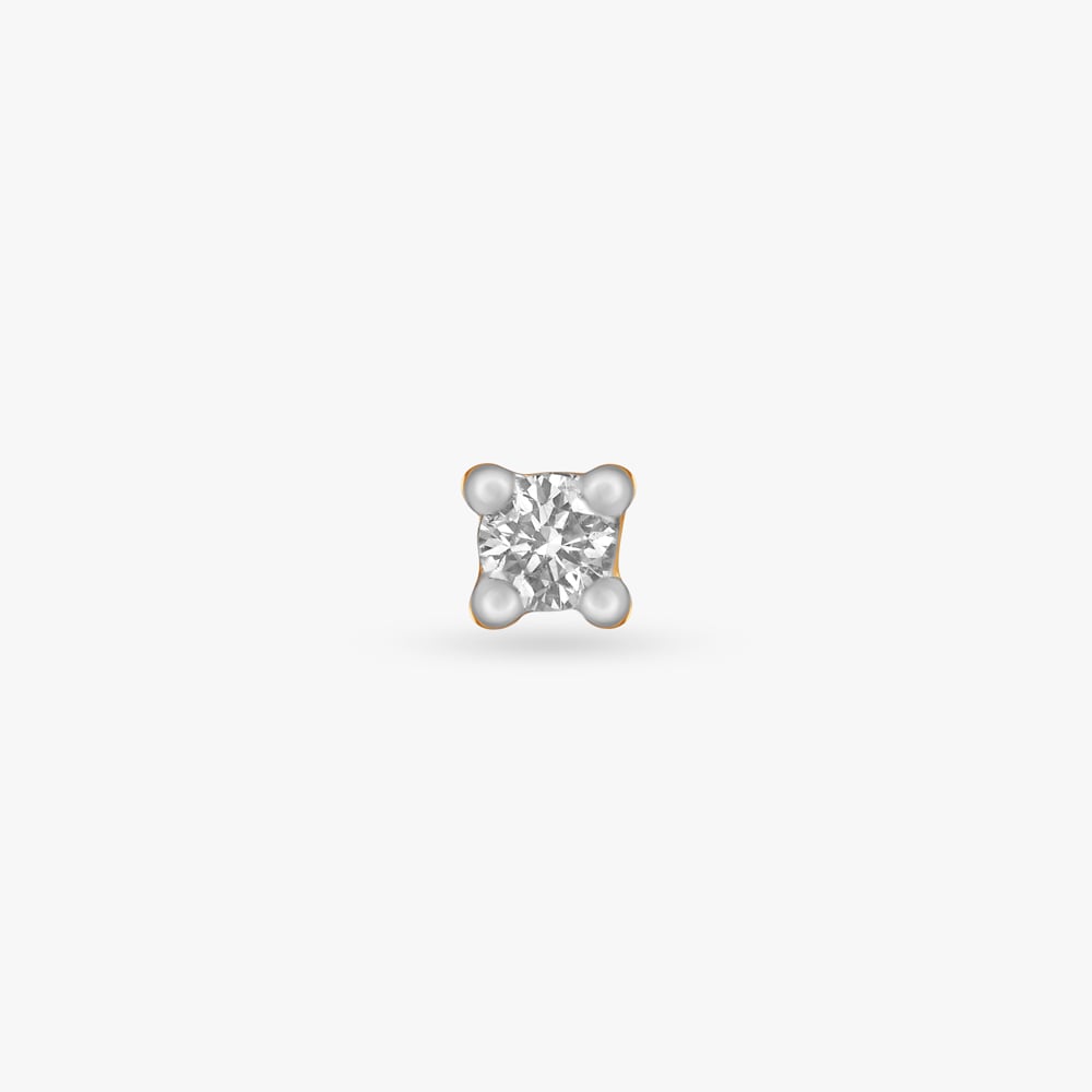 Petite Gold and Diamond Nose Pin,,hi-res image number null
