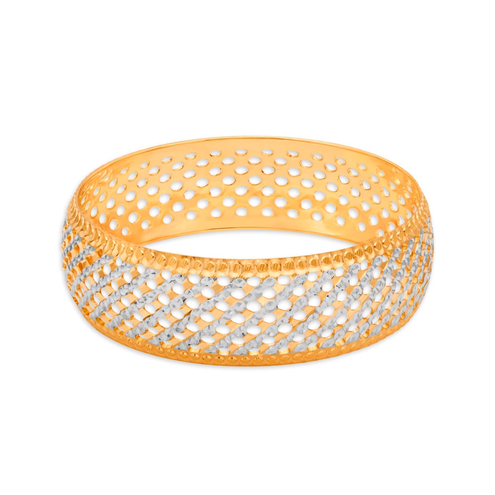 Exquisite Yellow Gold Lattice Bangle,,hi-res image number null